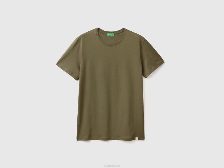 camiseta verde NHBF4454 verde militar hombres Benetton