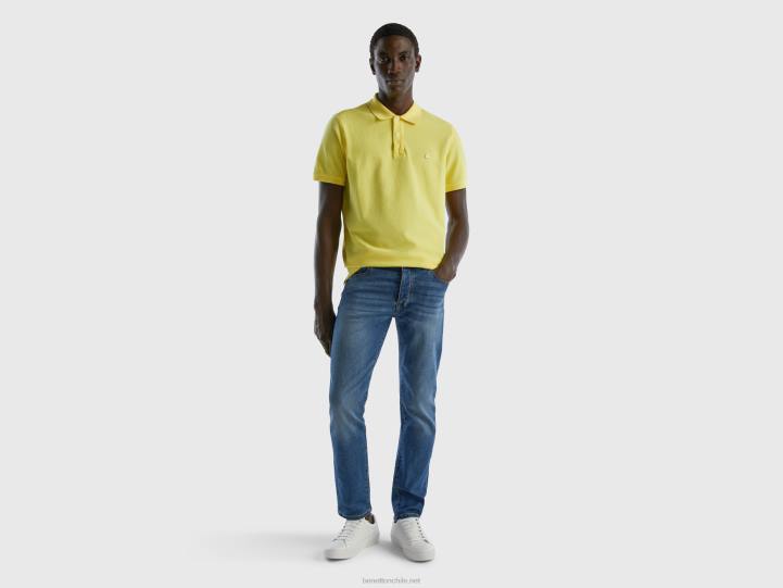 polo amarillo regular fit NHBF1383 amarillo hombres Benetton