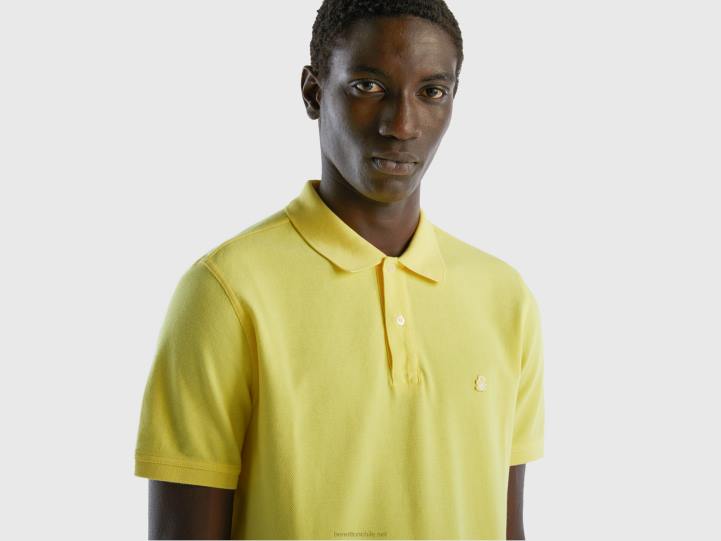 polo amarillo regular fit NHBF1383 amarillo hombres Benetton