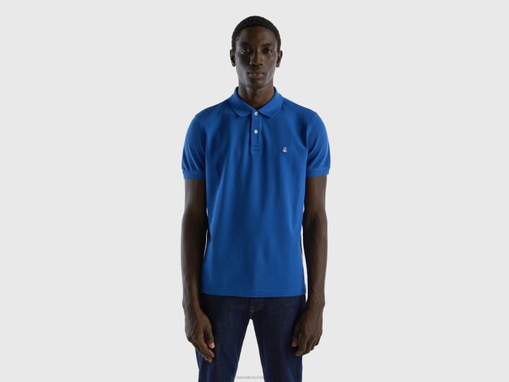 polo azul aciano regular fit NHBF4581 azul brillante hombres Benetton