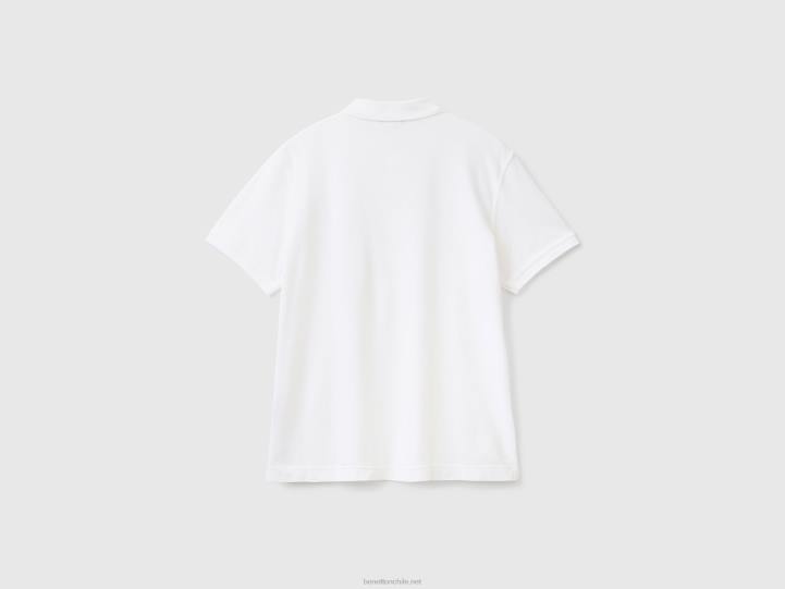 polo blanco regular fit NHBF1404 blanco hombres Benetton