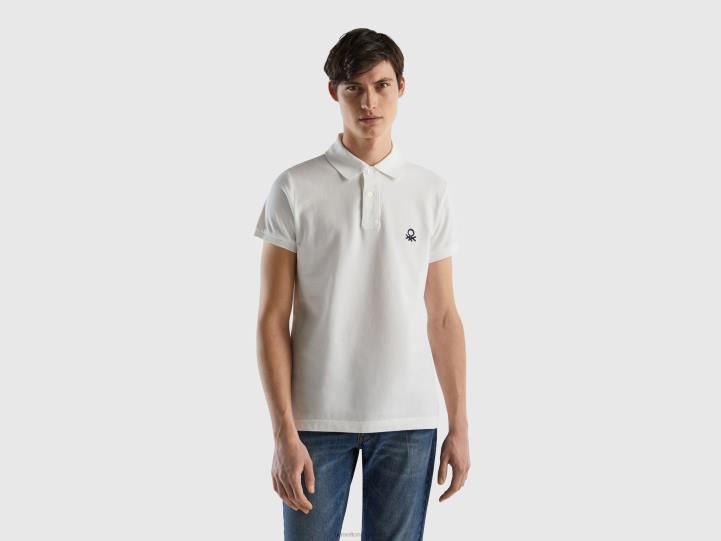 polo blanco slim fit NHBF1415 blanco hombres Benetton