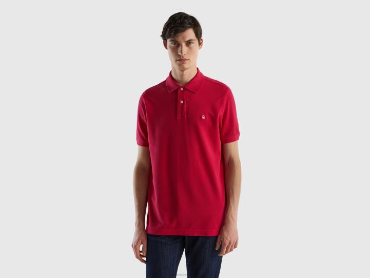 polo fucsia regular fit NHBF4571 fucsia hombres Benetton
