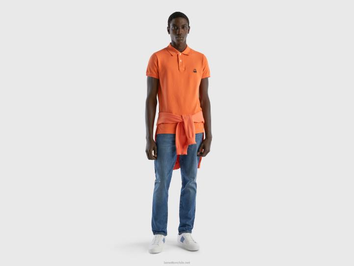 polo naranja slim fit NHBF1379 naranja hombres Benetton
