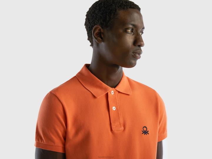 polo naranja slim fit NHBF1379 naranja hombres Benetton
