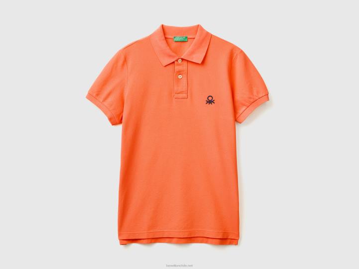 polo naranja slim fit NHBF1379 naranja hombres Benetton