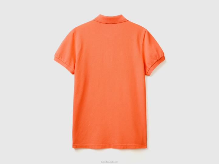 polo naranja slim fit NHBF1379 naranja hombres Benetton
