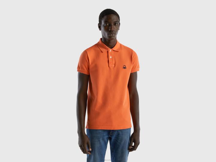 polo naranja slim fit NHBF4588 naranja hombres Benetton