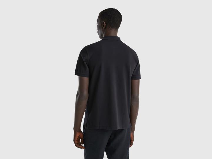 polo negro regular fit NHBF1402 negro hombres Benetton