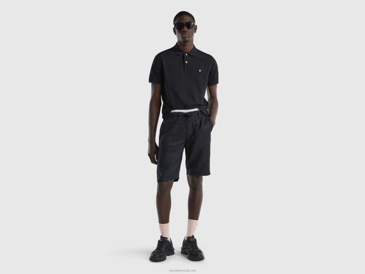 polo negro regular fit NHBF1402 negro hombres Benetton