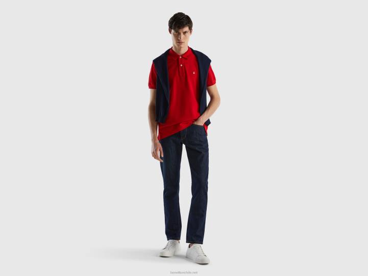 polo rojo regular fit NHBF4603 rojo hombres Benetton