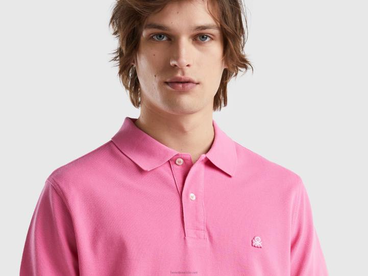 polo rosa regular fit NHBF4585 rosa hombres Benetton