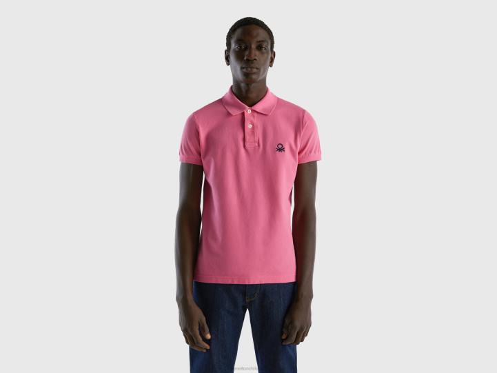 polo rosa slim fit NHBF1386 rosa hombres Benetton