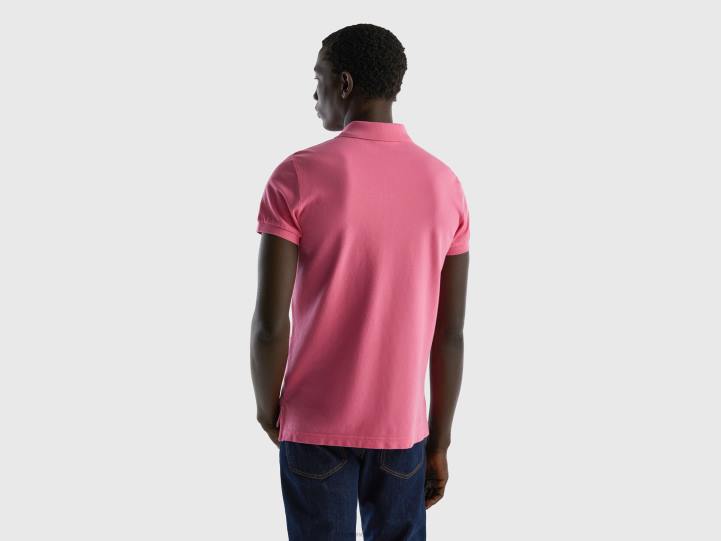polo rosa slim fit NHBF1386 rosa hombres Benetton