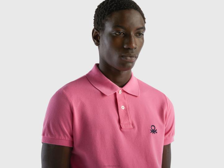 polo rosa slim fit NHBF4570 rosa hombres Benetton