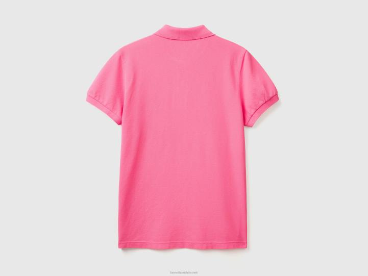 polo rosa slim fit NHBF4570 rosa hombres Benetton