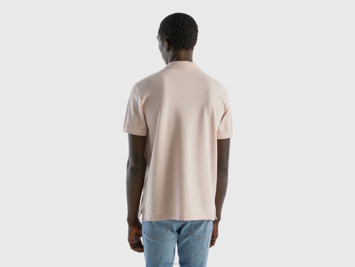 polo rosa suave de corte regular NHBF1373 Rosa suave hombres Benetton