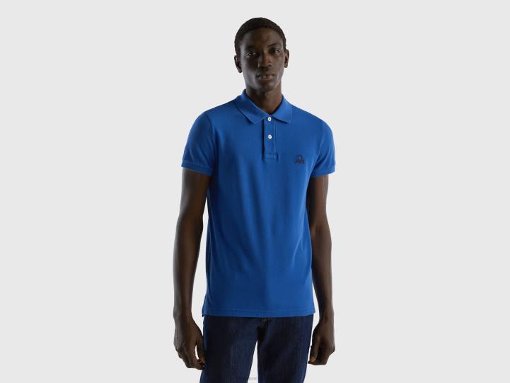 polo slim fit azul aciano NHBF1375 azul brillante hombres Benetton