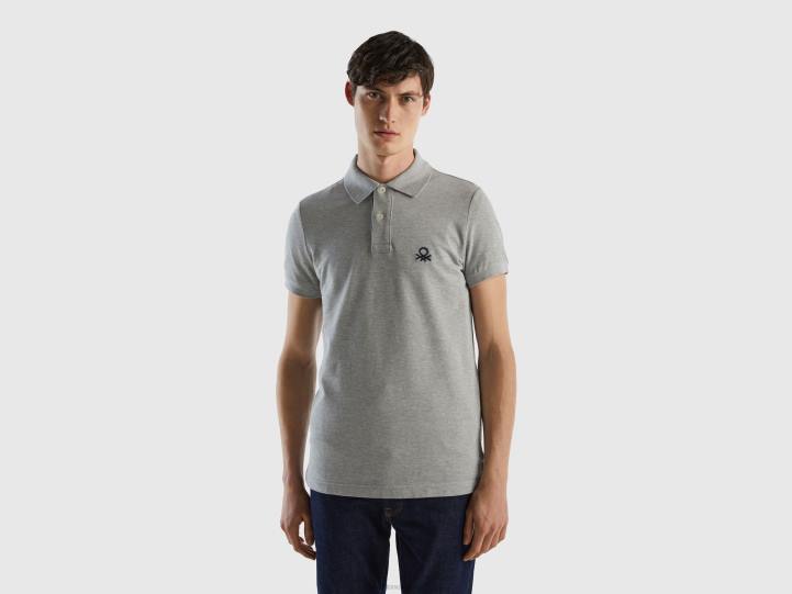 polo slim fit gris mã©lange NHBF4598 gris claro hombres Benetton