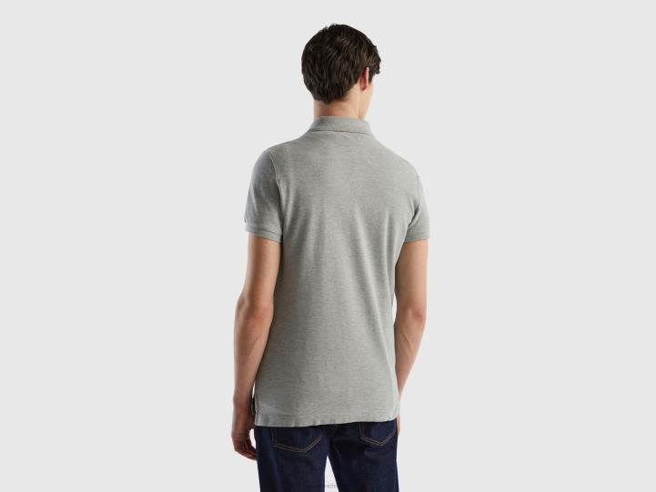 polo slim fit gris mã©lange NHBF4598 gris claro hombres Benetton