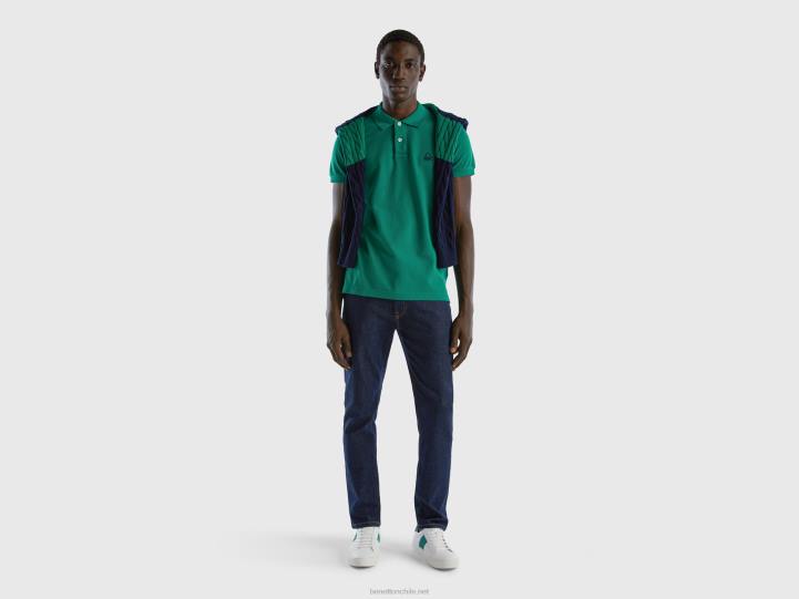 polo slim fit verde oscuro NHBF1399 verde oscuro hombres Benetton
