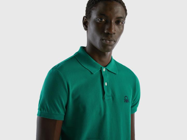 polo slim fit verde oscuro NHBF1399 verde oscuro hombres Benetton