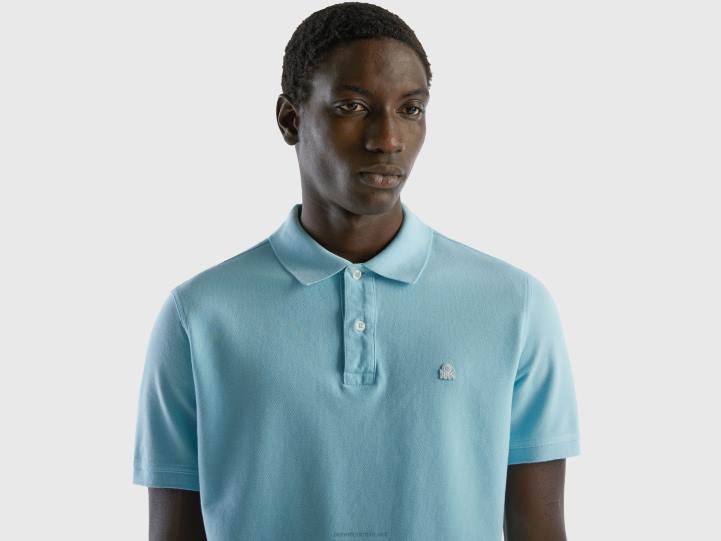 polo turquesa regular fit NHBF1395 turquesa hombres Benetton
