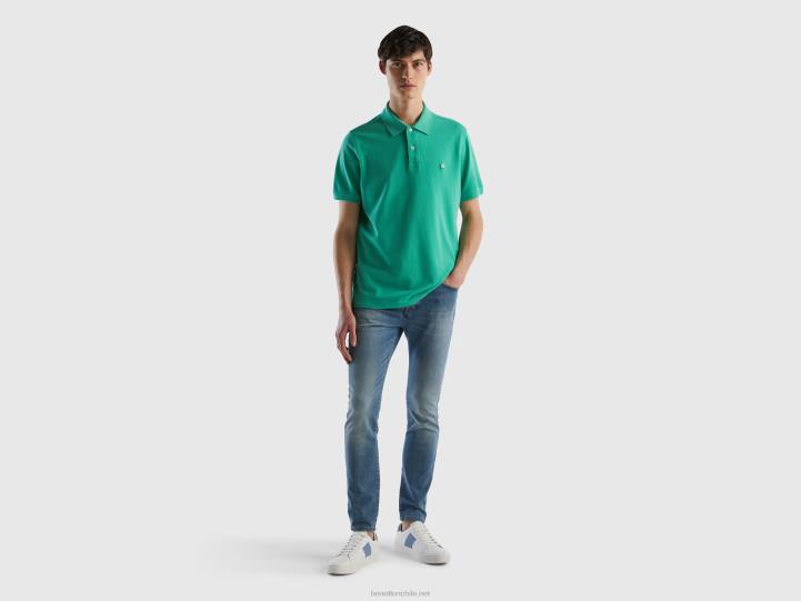 polo verde regular fit NHBF4592 verde hombres Benetton
