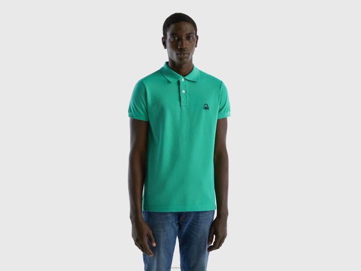 polo verde slim fit NHBF4587 verde hombres Benetton