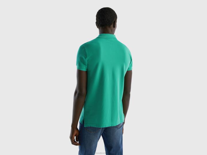 polo verde slim fit NHBF4587 verde hombres Benetton