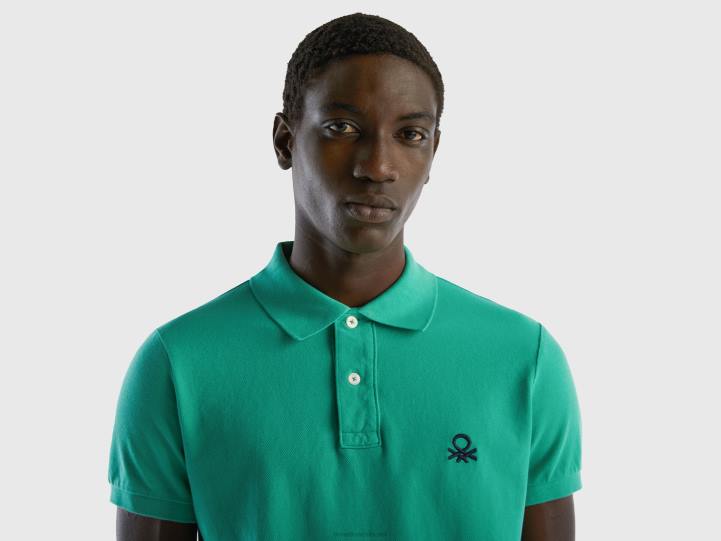 polo verde slim fit NHBF4587 verde hombres Benetton