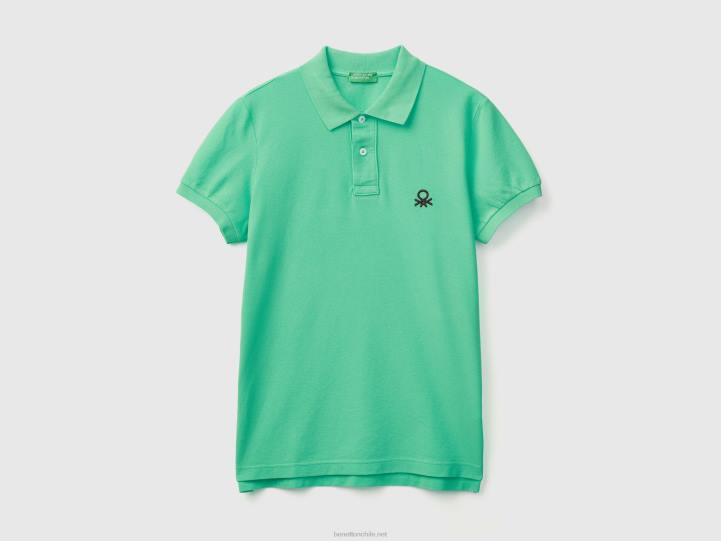 polo verde slim fit NHBF4587 verde hombres Benetton