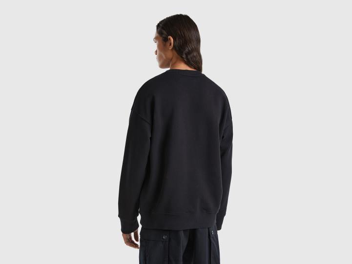 Sudadera 100% algodón NHBF1335 negro hombres Benetton