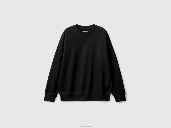 Sudadera 100% algodón NHBF1335 negro hombres Benetton