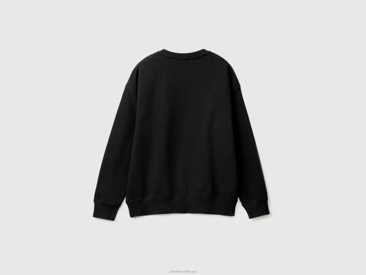 Sudadera 100% algodón NHBF1335 negro hombres Benetton