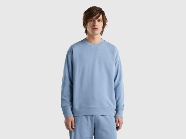 Sudadera 100% algodón NHBF4511 fuerza aérea azul hombres Benetton