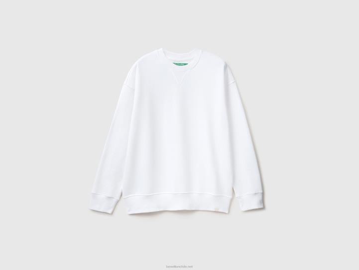 Sudadera 100% algodón NHBF4526 blanco hombres Benetton