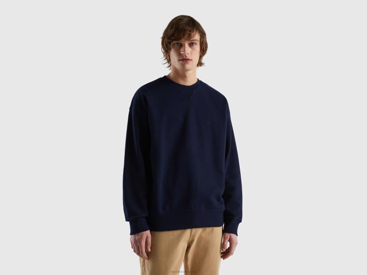 Sudadera 100% algodón NHBF4530 azul oscuro hombres Benetton
