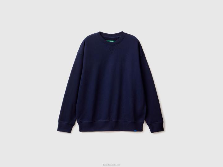 Sudadera 100% algodón NHBF4530 azul oscuro hombres Benetton