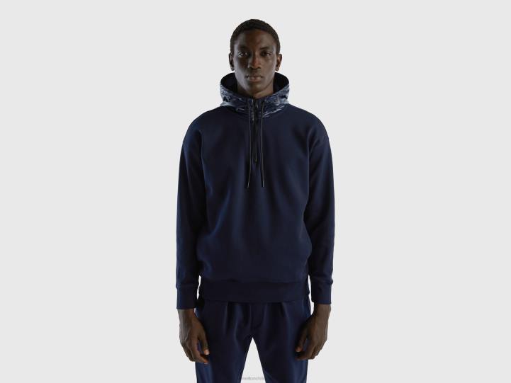 sudadera con capucha de nailon NHBF1313 azul oscuro hombres Benetton