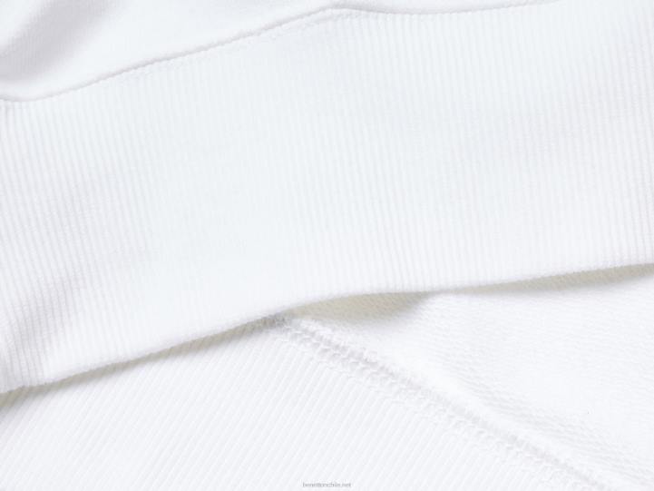 sudadera con capucha y cremallera en algodón NHBF4531 blanco hombres Benetton