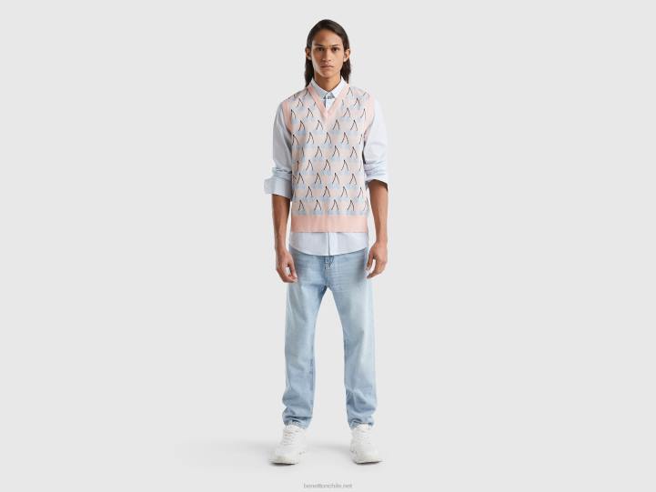 chaleco rosa con estampado de cerezas NHBF4367 rosa hombres Benetton