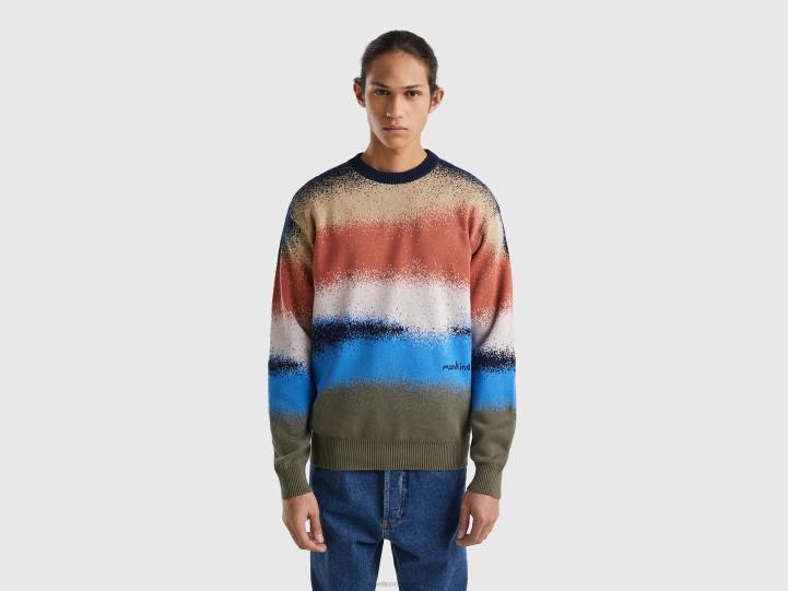 jersey con estampado efecto spray NHBF1143 multicolor hombres Benetton