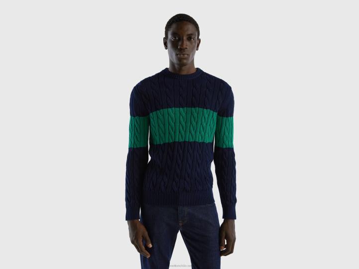 jersey de ochos NHBF1140 azul oscuro hombres Benetton