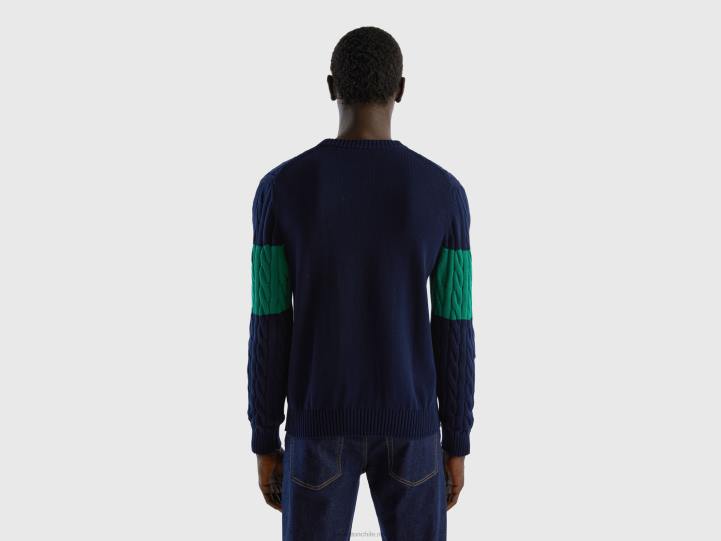 jersey de ochos NHBF1140 azul oscuro hombres Benetton