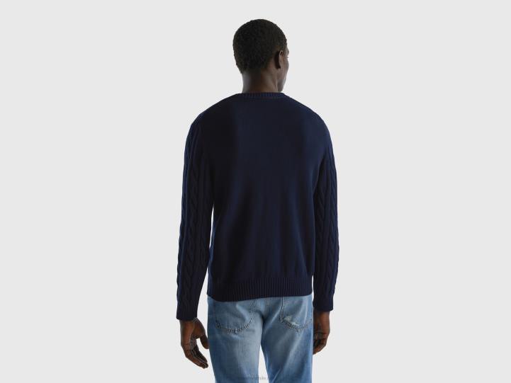 jersey de ochos NHBF4381 azul oscuro hombres Benetton