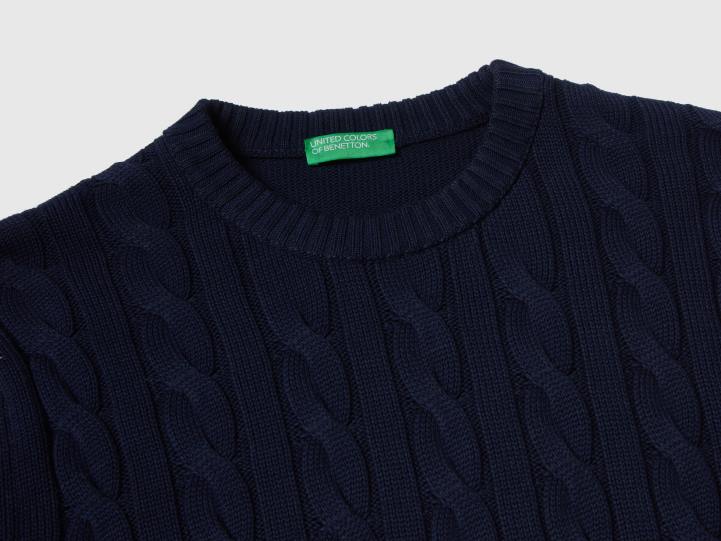 jersey de ochos NHBF4381 azul oscuro hombres Benetton