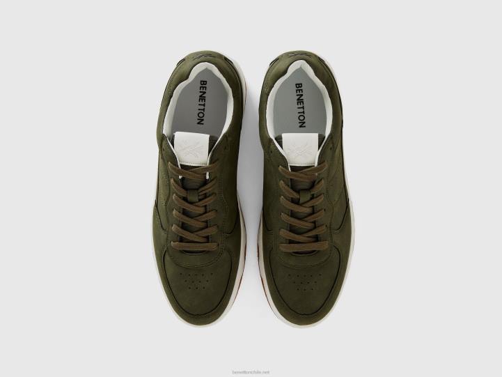 tenis bajos verde militar NHBF1552 verde militar hombres Benetton