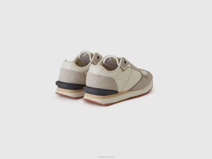 zapatillas deportivas en mezcla de nailon y piel NHBF1497 blanco hombres Benetton
