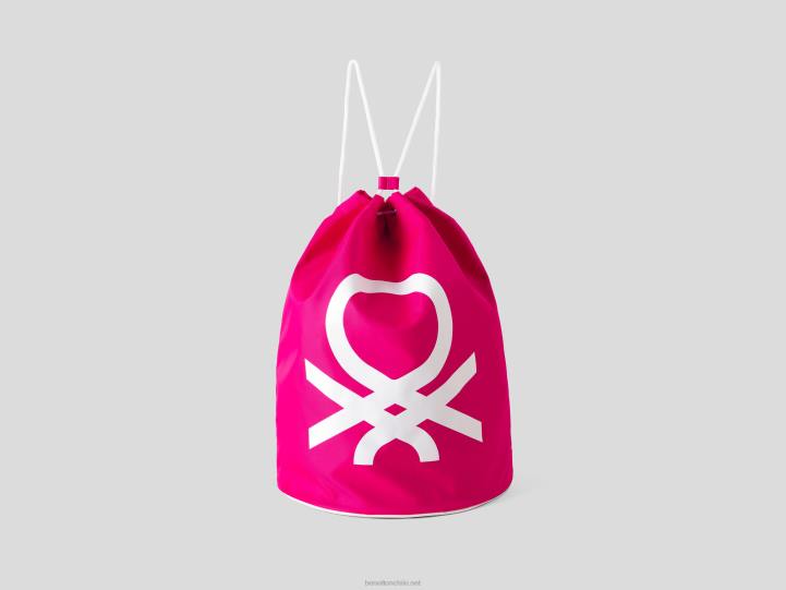 bolsa con logo maxi NHBF1537 fucsia mujer Benetton